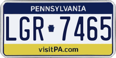 PA license plate LGR7465