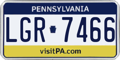 PA license plate LGR7466