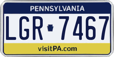 PA license plate LGR7467