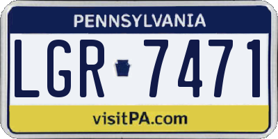 PA license plate LGR7471
