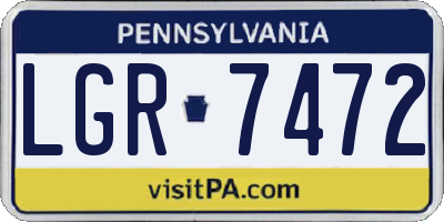 PA license plate LGR7472
