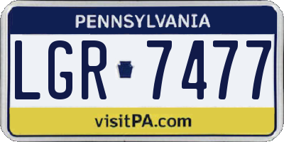 PA license plate LGR7477