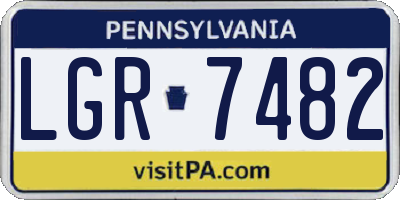 PA license plate LGR7482