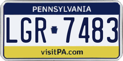 PA license plate LGR7483