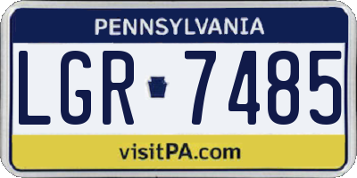 PA license plate LGR7485