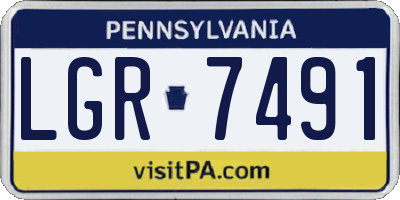 PA license plate LGR7491