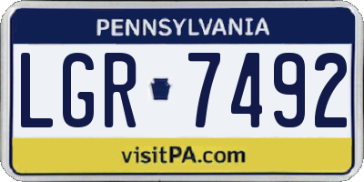 PA license plate LGR7492