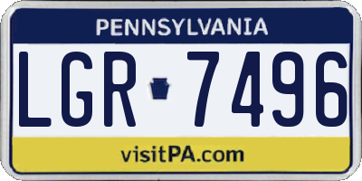PA license plate LGR7496