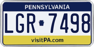 PA license plate LGR7498