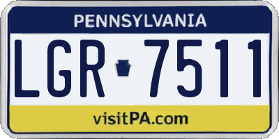 PA license plate LGR7511