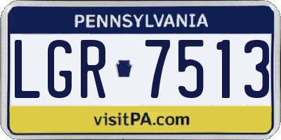 PA license plate LGR7513