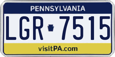 PA license plate LGR7515
