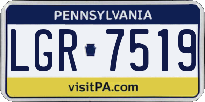 PA license plate LGR7519