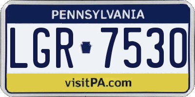 PA license plate LGR7530
