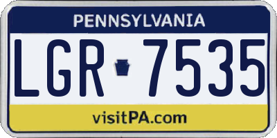 PA license plate LGR7535