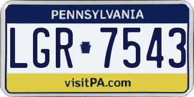 PA license plate LGR7543