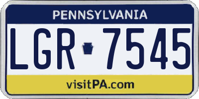 PA license plate LGR7545