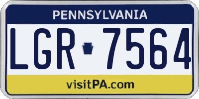 PA license plate LGR7564