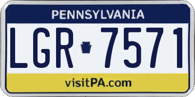 PA license plate LGR7571