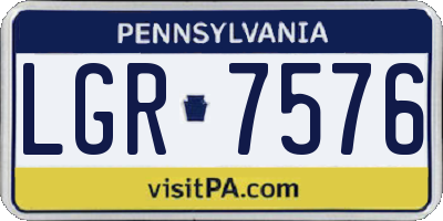 PA license plate LGR7576