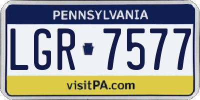 PA license plate LGR7577