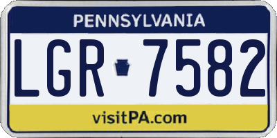 PA license plate LGR7582