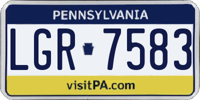 PA license plate LGR7583