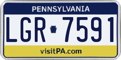 PA license plate LGR7591