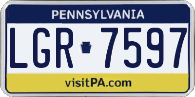 PA license plate LGR7597