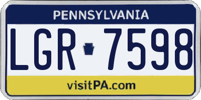 PA license plate LGR7598
