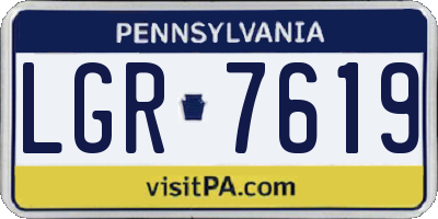 PA license plate LGR7619