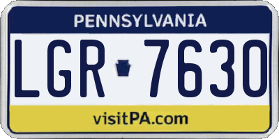 PA license plate LGR7630