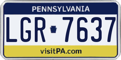 PA license plate LGR7637