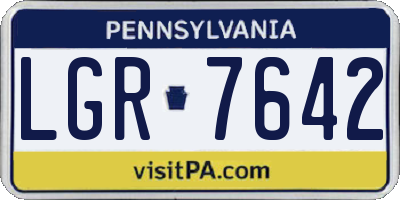 PA license plate LGR7642