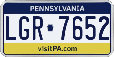 PA license plate LGR7652