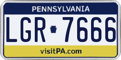PA license plate LGR7666