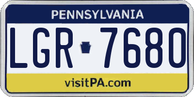 PA license plate LGR7680