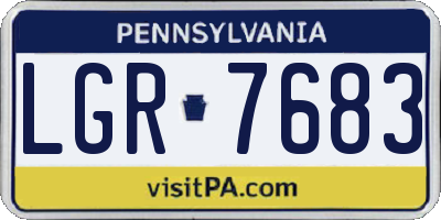 PA license plate LGR7683