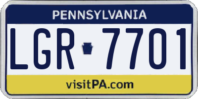 PA license plate LGR7701