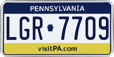 PA license plate LGR7709