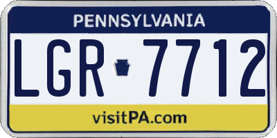 PA license plate LGR7712