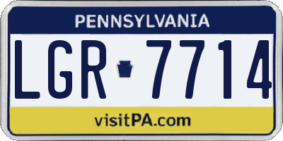 PA license plate LGR7714