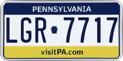 PA license plate LGR7717