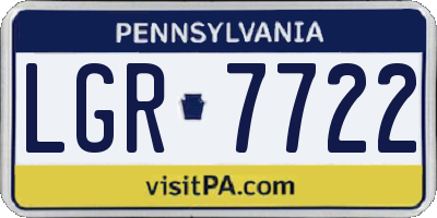 PA license plate LGR7722