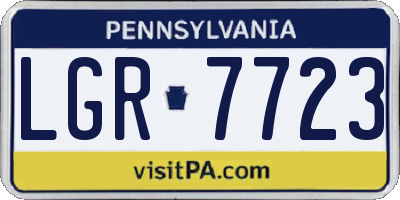 PA license plate LGR7723