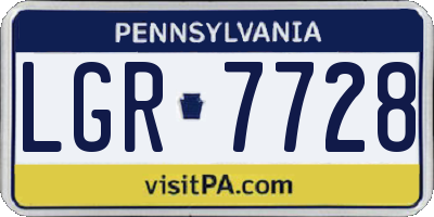 PA license plate LGR7728