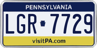 PA license plate LGR7729