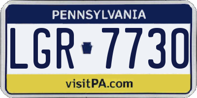 PA license plate LGR7730