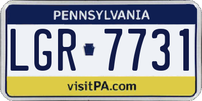PA license plate LGR7731