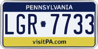 PA license plate LGR7733